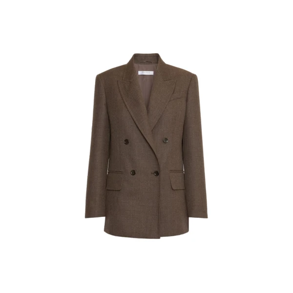 Max Mara Pulvino Wool Batavia Olimpia Jacket in Mud | Blazers | Coveti