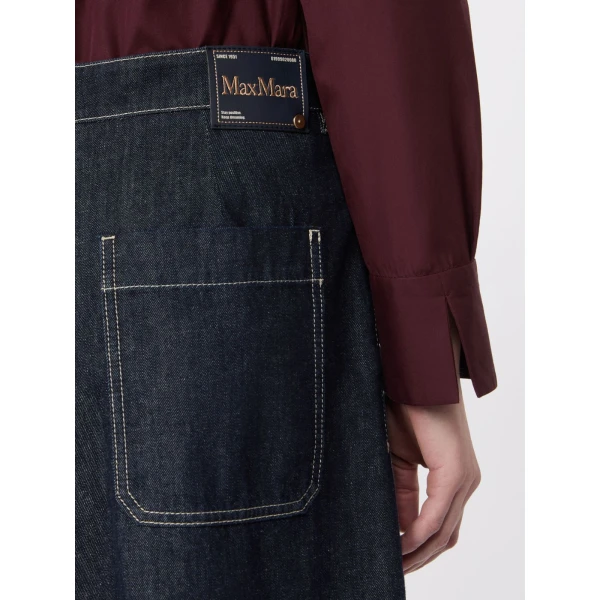 Max Mara Quadro Cotton and Kapok Denim Bermuda Shorts in Ultramarine | Shorts | Coveti
