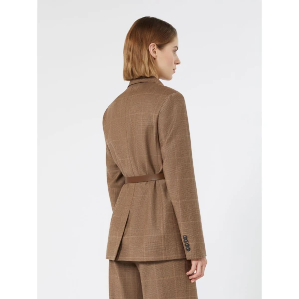 Max Mara Quagga Belted Wool Flannel Blazer in Camel | Blazers | Coveti