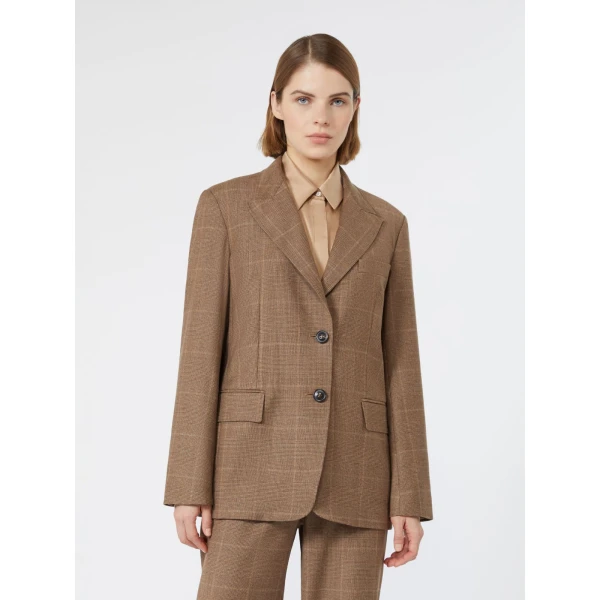 Max Mara Quagga Belted Wool Flannel Blazer in Camel | Blazers | Coveti
