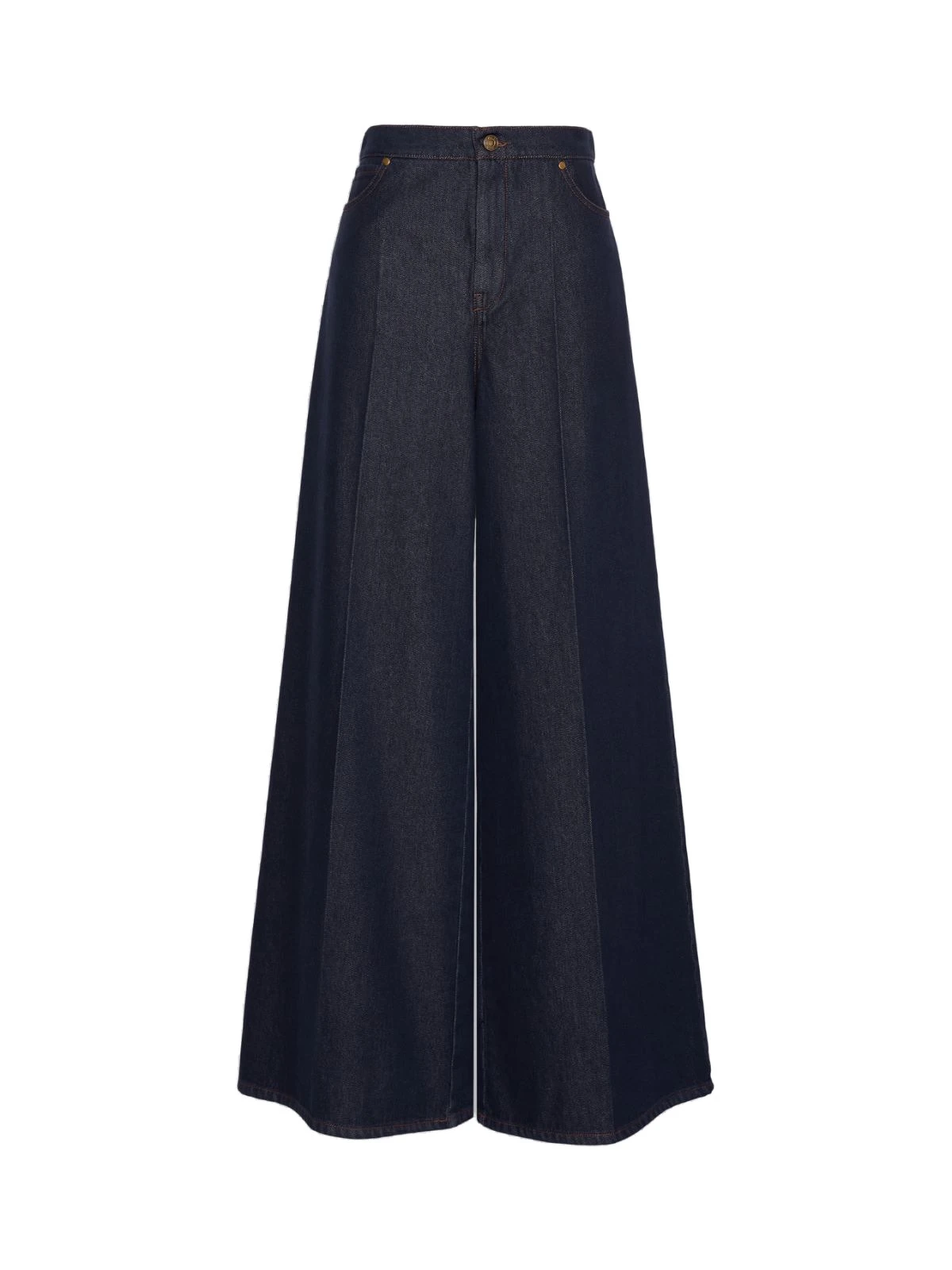 Max Mara Quatto Denim-Look Wide-Leg Trousers in Midnight Blue Max Mara Quatto Denim-Look Wide-Leg Trousers in Midnight Blue | Denim | Coveti