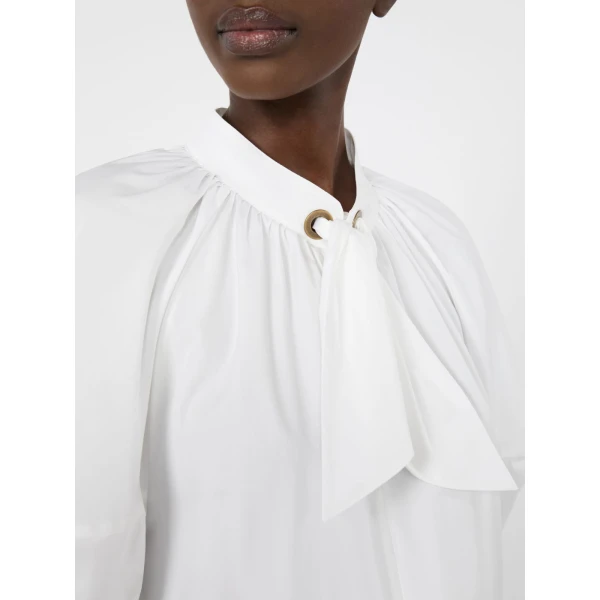 Max Mara Quinoa Oversized Cotton Poplin Shirt in White | Shirts | Coveti