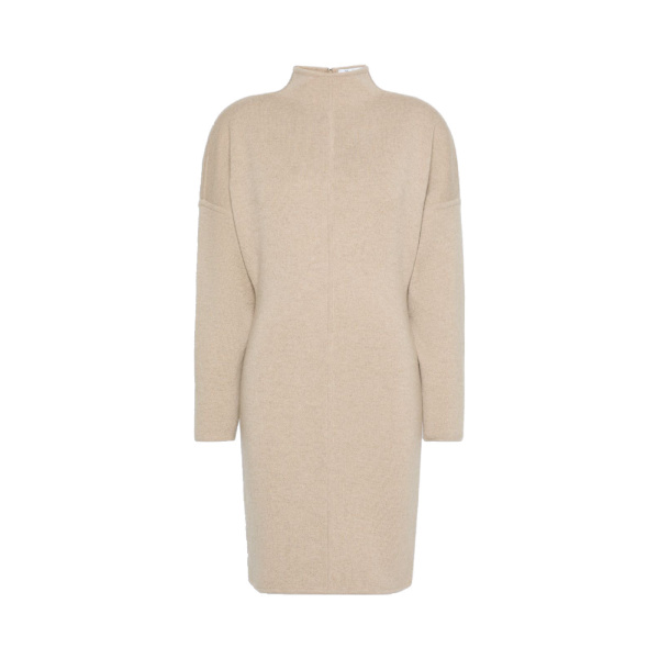 Max Mara Racconto Short Wool and Cashmere Dress in Beige | Mini Dresses | Coveti