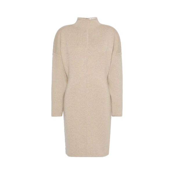 Racconto Short Wool and Cashmere Dress in Beige