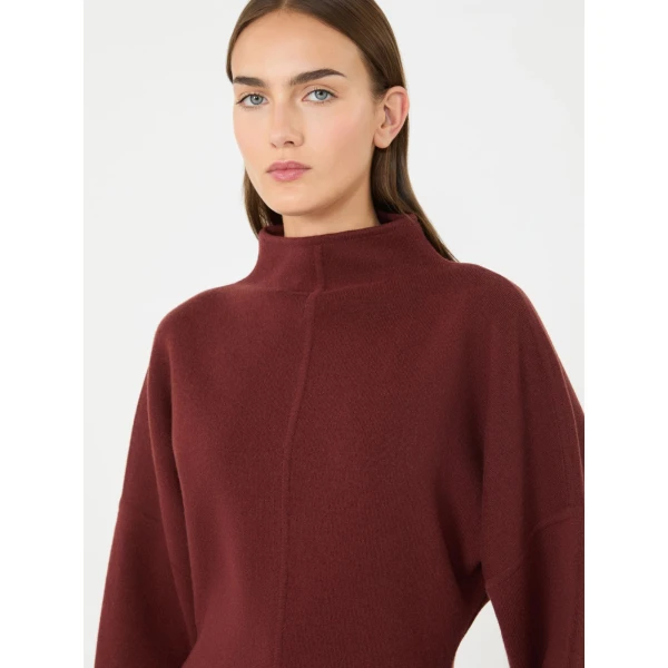 Max Mara Racconto Short Wool and Cashmere Dress in Brown Bordeaux | Mini Dresses | Coveti