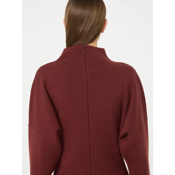 Max Mara Racconto Short Wool and Cashmere Dress in Brown Bordeaux | Mini Dresses | Coveti