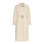 Max Mara Racconto Water-Repellent Gabardine Trench Coat in Albino White | Trench Coat | Coveti