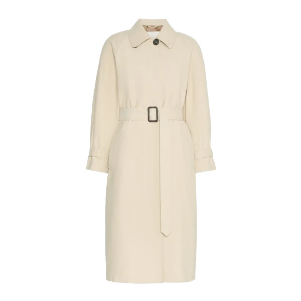 Racconto Water-Repellent Gabardine Trench Coat in Albino White
