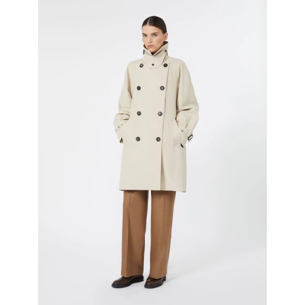 Max Mara Radioso Oversized Water-Repellent Gabardine Trench Coat in Albino White | Trench Coat | Coveti