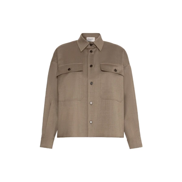 Max Mara Radura Stretch Wool Shirt Jacket in Marron Glace | Blazers | Coveti