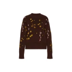 Max Mara Rafia Embroidered Wool Jumper in Dark Brown | Sweaters | Coveti