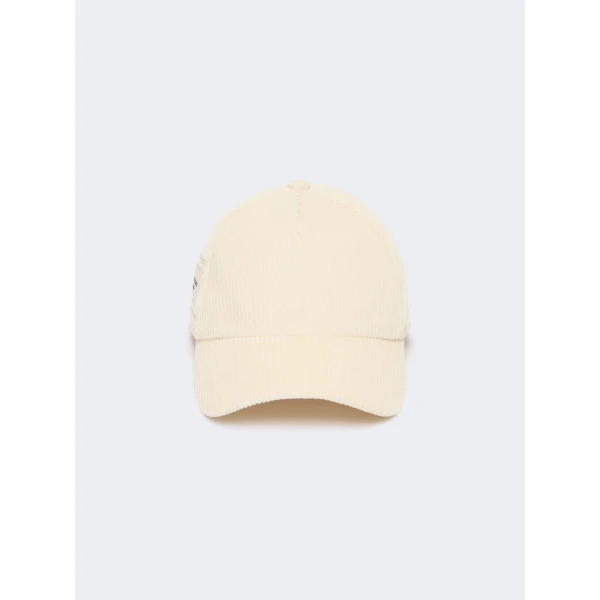 Max Mara Ragno Corduroy Baseball Cap in White | Hats | Coveti