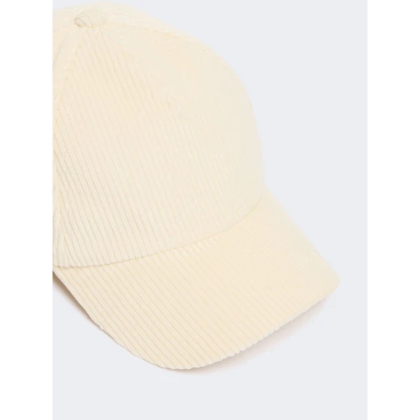 Max Mara Ragno Corduroy Baseball Cap in White | Hats | Coveti
