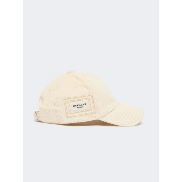 Max Mara Ragno Corduroy Baseball Cap in White | Hats | Coveti