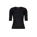 Max Mara Ragno Slim Wool and Silk Sweater in Navy | Sweaters | Coveti
