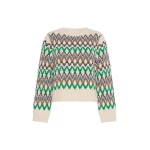 Max Mara Ranch Jacquard Wool and Cashmere Jumper in Green | Sweaters | Coveti