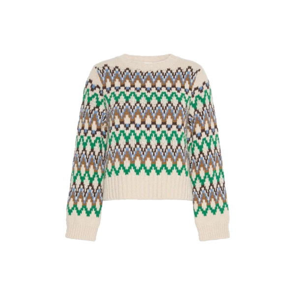 Max Mara Ranch Jacquard Wool and Cashmere Jumper in Green | Sweaters | Coveti