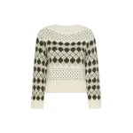 Max Mara Ranch Jacquard Wool and Cashmere Jumper in Khaki | Sweaters | Coveti