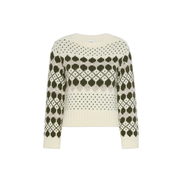 Ranch Jacquard Wool and Cashmere Jumper in Khaki
