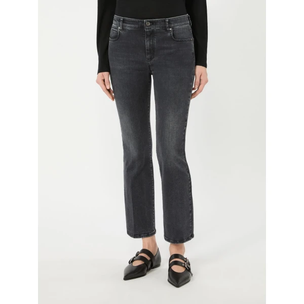 Max Mara Rapallo Slim Super Stretch Denim Jeans in Black | Denim | Coveti