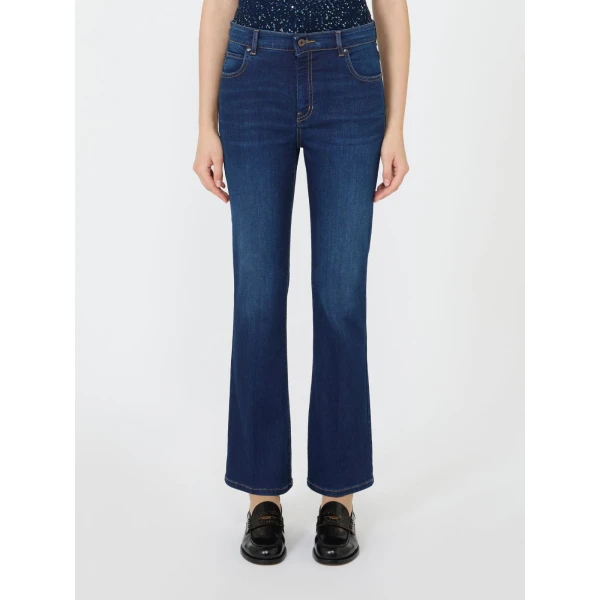 Max Mara Rapallo Slim Super Stretch Denim Jeans in Navy | Denim | Coveti