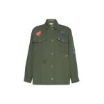 Max Mara Razza Embroidered Cotton Canvas Jacket in Khaki | Blazers | Coveti
