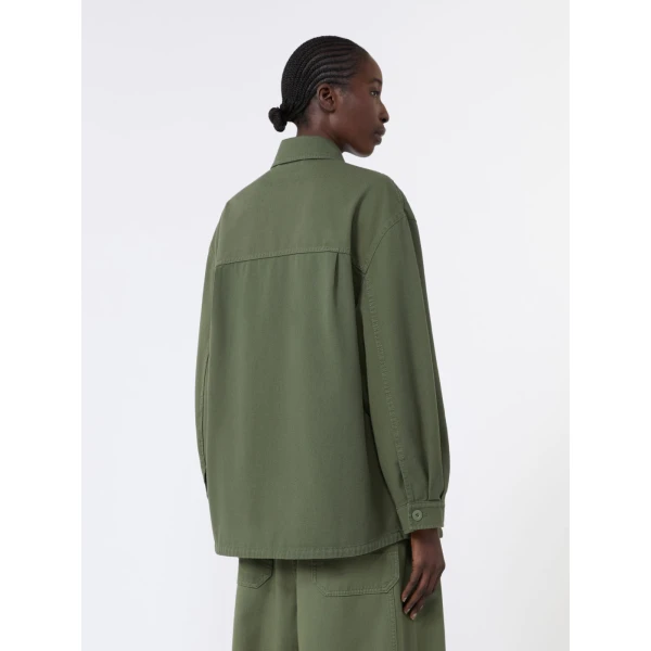 Max Mara Razza Embroidered Cotton Canvas Jacket in Khaki | Blazers | Coveti