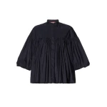 Max Mara Rea Flared Taffeta Shirt in Ultramarine | Shirts | Coveti