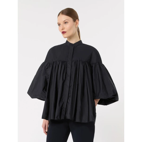 Max Mara Rea Flared Taffeta Shirt in Ultramarine | Shirts | Coveti