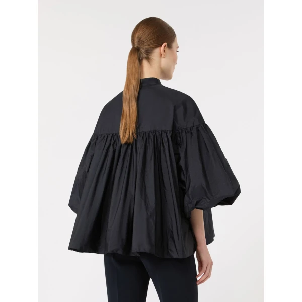 Max Mara Rea Flared Taffeta Shirt in Ultramarine | Shirts | Coveti