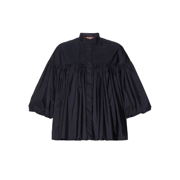 Max Mara Rea Flared Taffeta Shirt in Ultramarine | Shirts | Coveti