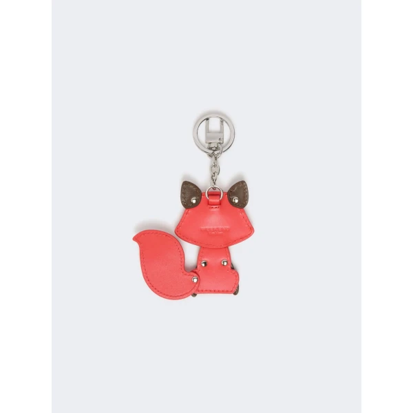 Max Mara Rea Leather Keychain in Red | Bag charms | Coveti