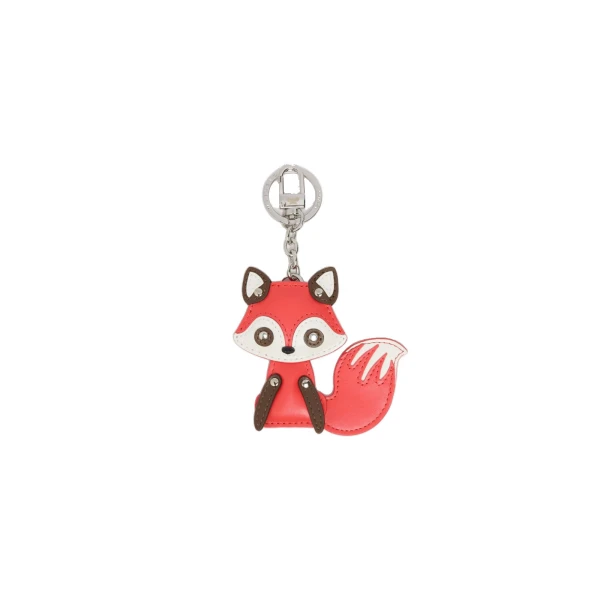 Rea Leather Keychain in Red