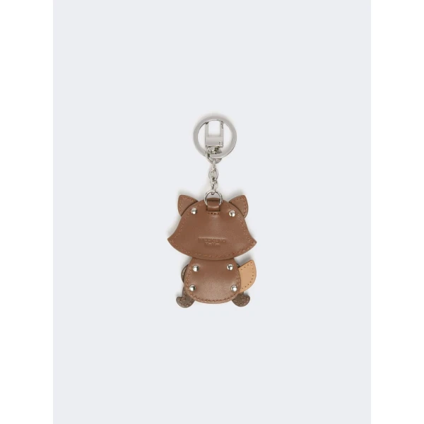 Max Mara Rea Leather Keychain in Tobacco | Bag charms | Coveti