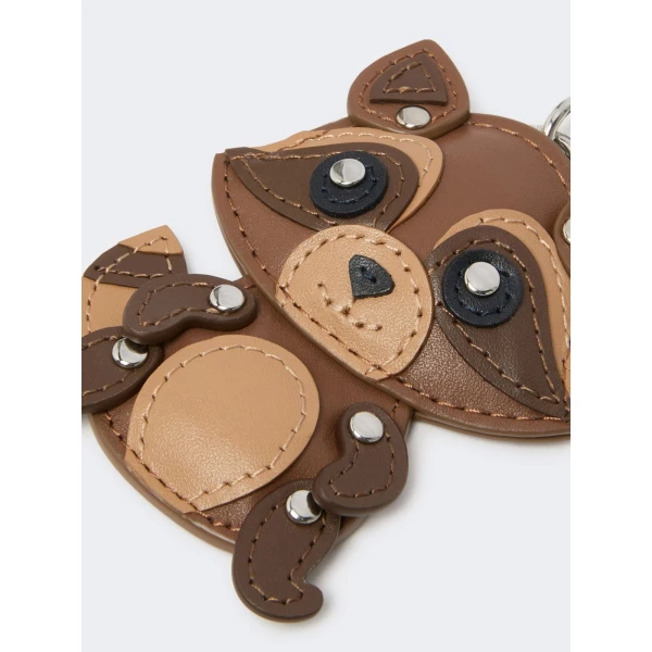 Max Mara Rea Leather Keychain in Tobacco | Bag charms | Coveti