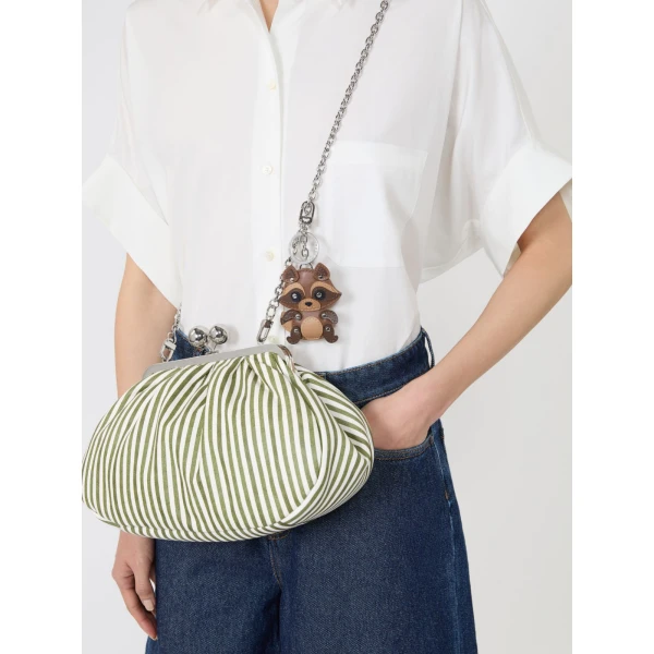 Max Mara Rea Leather Keychain in Tobacco | Bag charms | Coveti