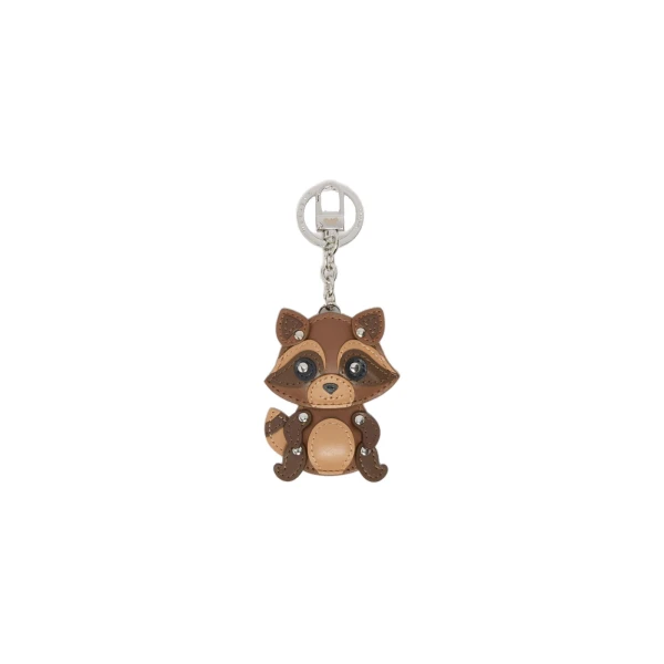Max Mara Rea Leather Keychain in Tobacco | Bag charms | Coveti