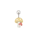 Max Mara Rea Leather Keychain in Yellow | Bag charms | Coveti