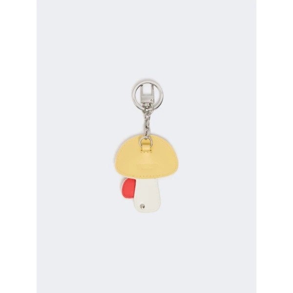 Max Mara Rea Leather Keychain in Yellow | Bag charms | Coveti