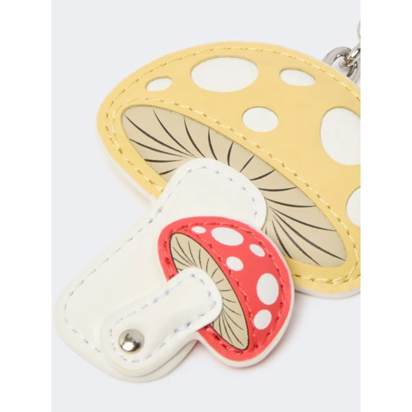 Max Mara Rea Leather Keychain in Yellow | Bag charms | Coveti