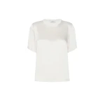 Max Mara Rea Viscose Satin T-Shirt Blouse in Ivory | Blouse | Coveti