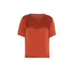 Max Mara Rebecca Satin Crew-Neck Blouse in Orange | Blouse | Coveti