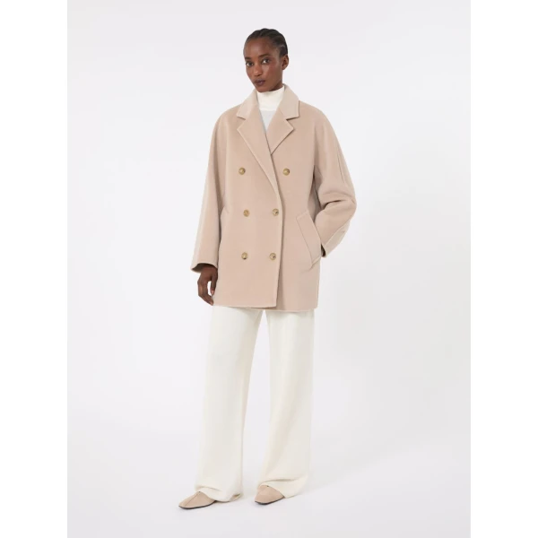 Max Mara Rebus Short 101801 Icon Coat in Sand | Coats | Coveti