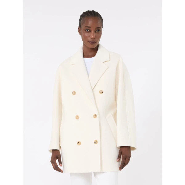 Max Mara Rebus Short 101801 Icon Coat in White | Coats | Coveti
