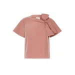 Max Mara Recente Cotton Blend Taffeta Blouse in Terra Cotta | Blouse | Coveti