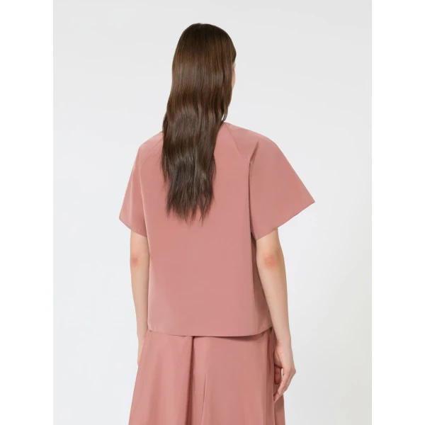 Max Mara Recente Cotton Blend Taffeta Blouse in Terra Cotta | Blouse | Coveti
