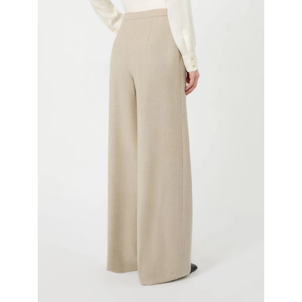 Max Mara Recente Wool Flannel Joggers in Beige | Sweatpants | Coveti