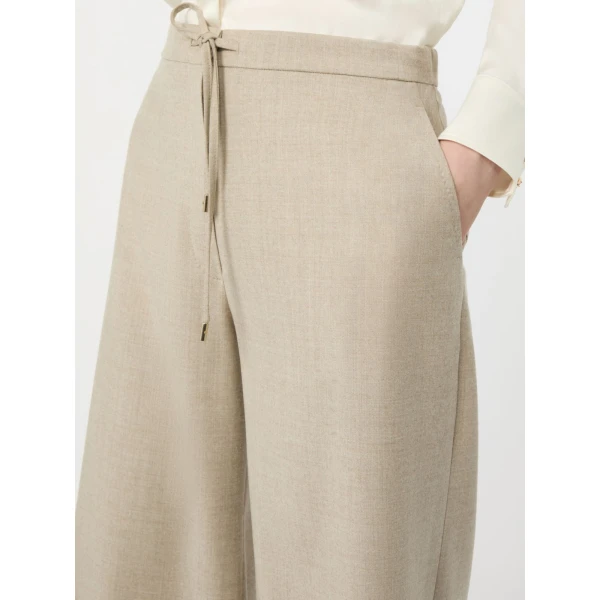 Max Mara Recente Wool Flannel Joggers in Beige | Sweatpants | Coveti