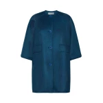Max Mara Refolo Technical Mesh Coat in Navy | Coats | Coveti