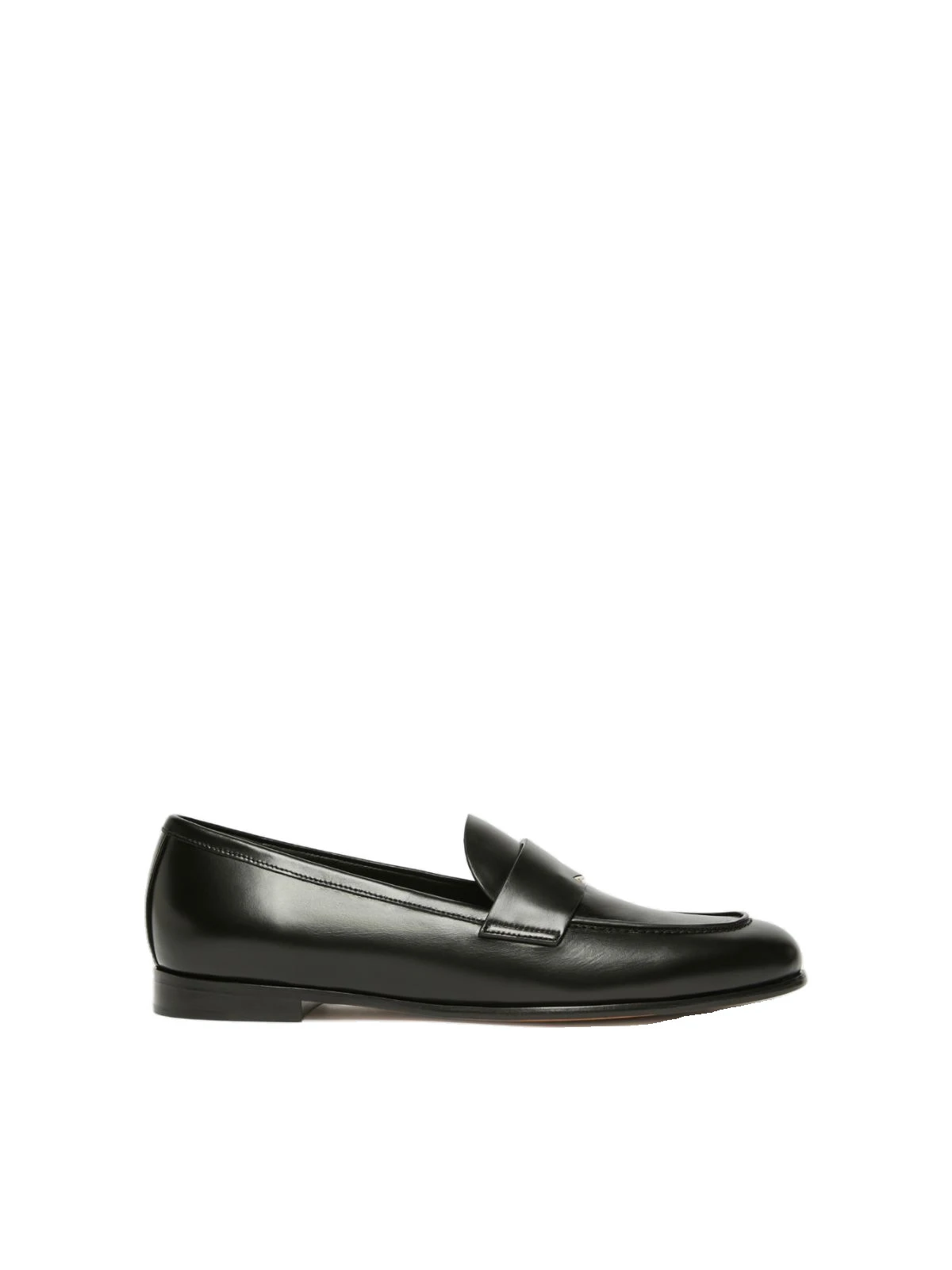 Max Mara Regentmoc Semi-Glossy Leather Loafers in Black Max Mara Regentmoc Semi-Glossy Leather Loafers in Black | Women | Coveti